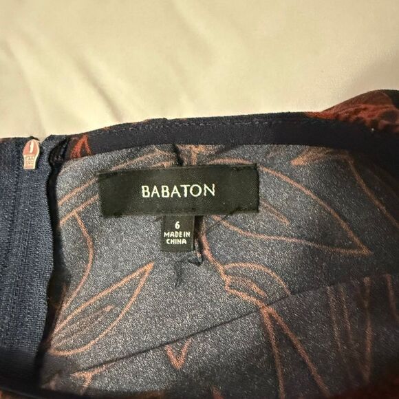 Aritzia Babaton‎ Navy and Red Printed Prosper Cut Out Dress Size 6 - Picture 12 of 12